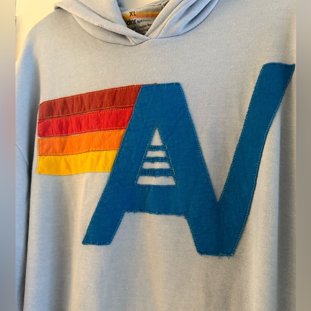 Aviator Nation Logo Stitch Pullover Relaxed Hoodie - Picture 3 of 3